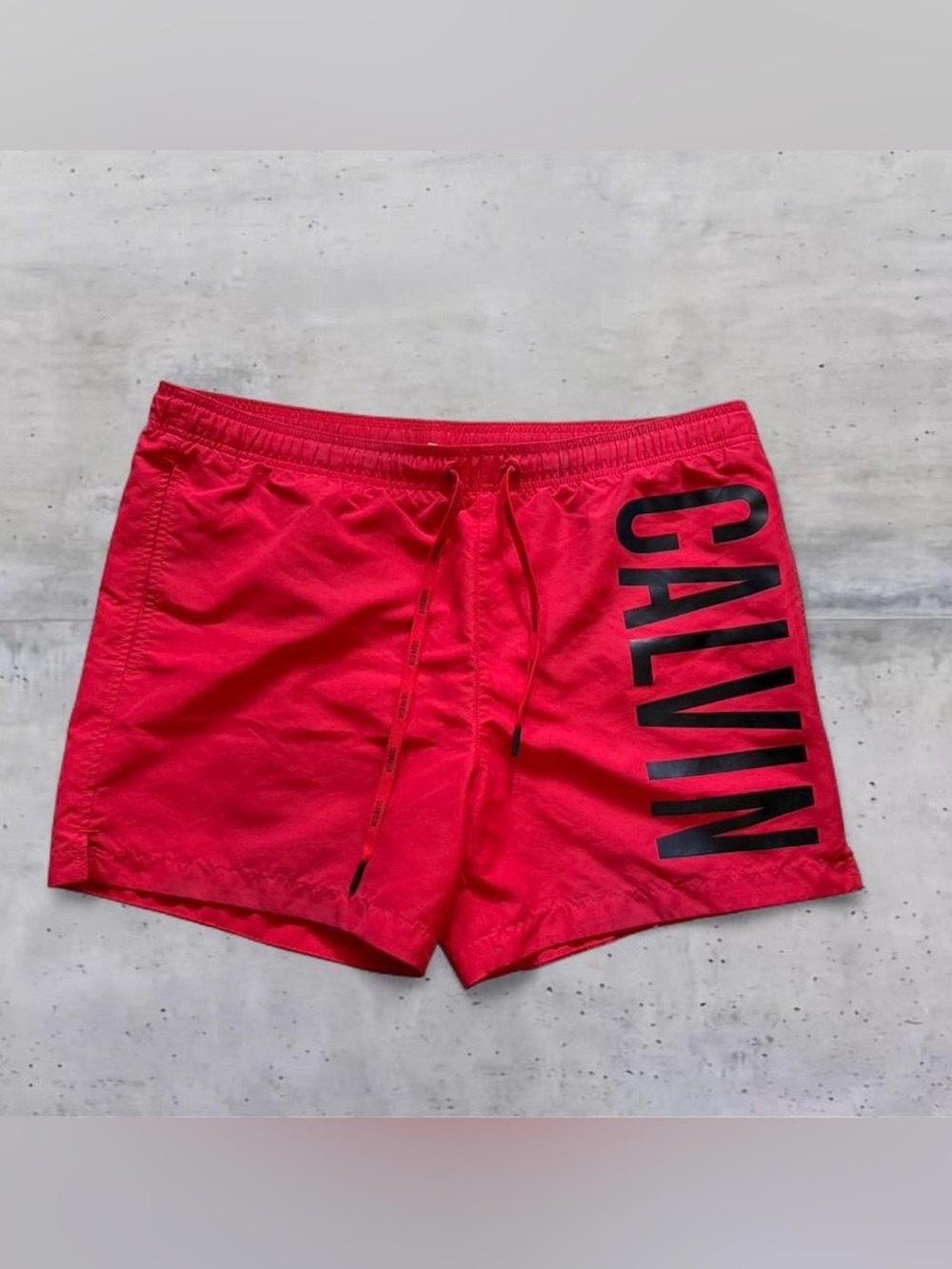 Calvin Klein Men's Bright Red Logo Swim Shorts